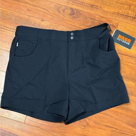 BASS OUTDOOR Women’s Wicking Shorts with Side Pockets & Elastic Waist, Black NWT - Picture 5 of 11